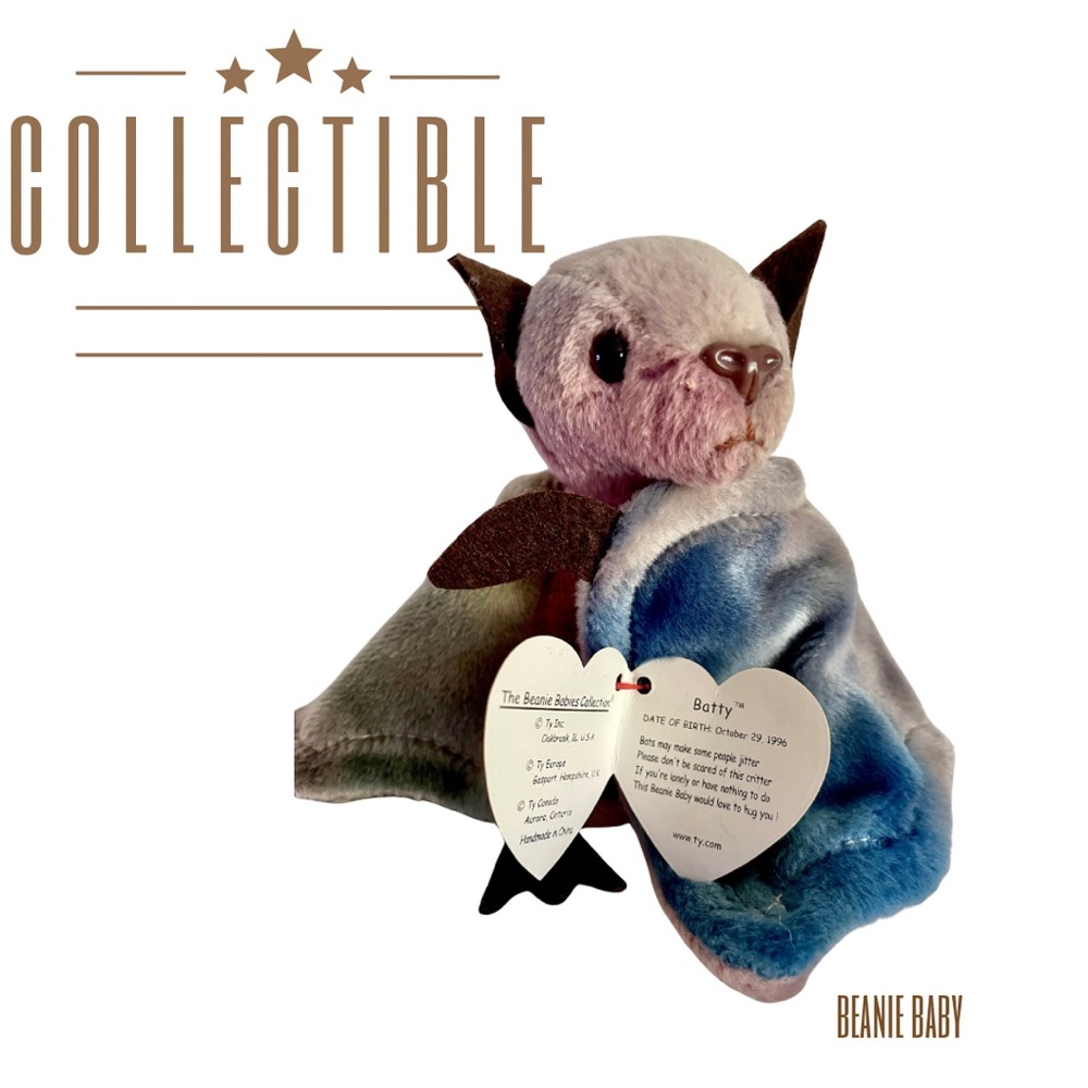 Ty Tie-dye Batty Beanie Baby Plush